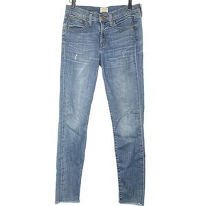J. Crew Women's Toothpick Skinny Jeans Blue Size 27 Button Fly 5-Pocket Styling